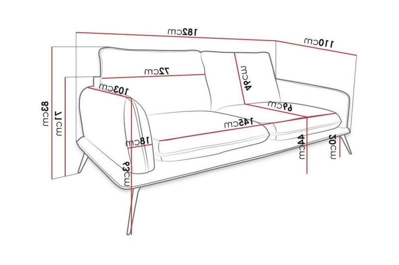 Graystone 2-pers. Sofa - Gul - Møbler - Sofaer - 2 personers sofa