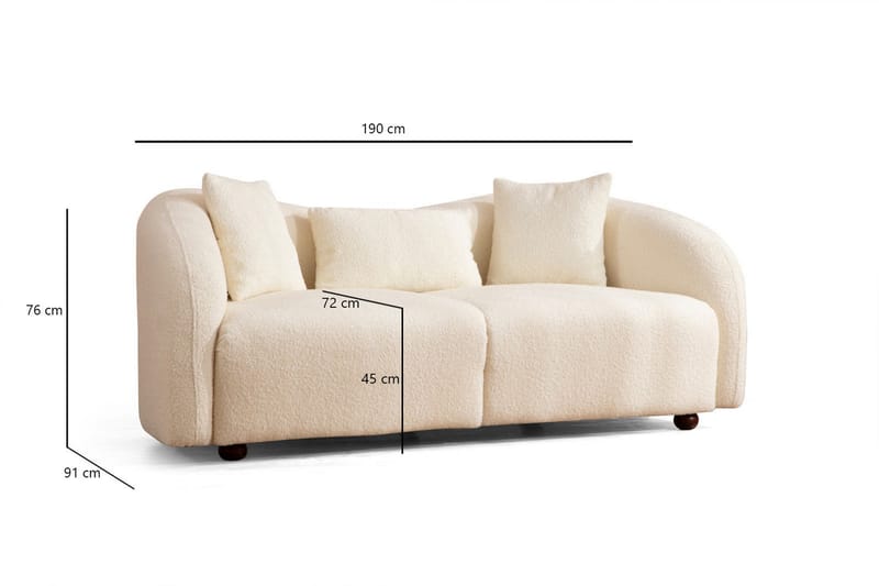 Hungirr Sofa 2-personers - Beige|Bouclé - Møbler - Sofaer - 2 personers sofa