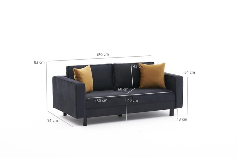 Kaletea Sofa 2-Pers. - Mørkegrå - Møbler - Sofaer - 2 personers sofa