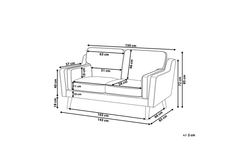 Lokka Soffa 2-4 pers. - Sort - Møbler - Sofaer - 2 personers sofa