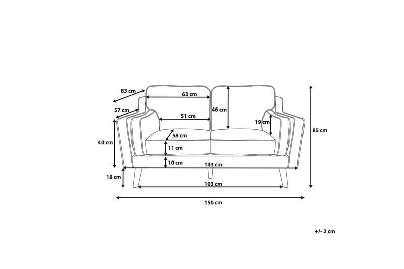 Lokka Soffa 2-4 pers. - Lilla - Møbler - Sofaer - 2 personers sofa