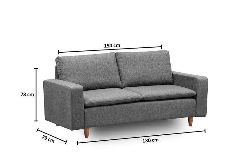 Lungo Sofa 2-personers - Mørkegrå - M�øbler - Sofaer - 2 personers sofa