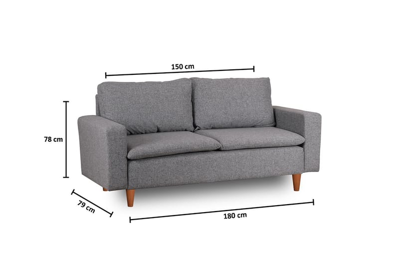 Lungo Sofa 2-personers - Lysegrå - Møbler - Sofaer - 2 personers sofa