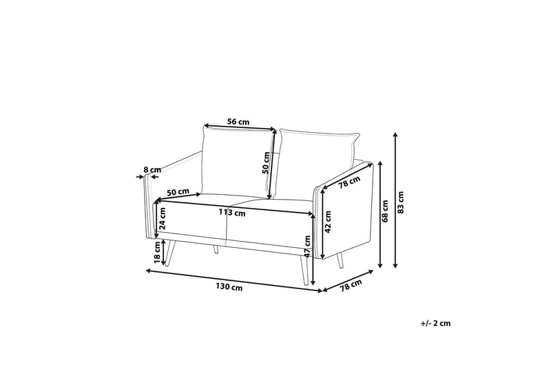 Maurana 2-Pers. Sofa - Velour/Lyserød - Møbler - Sofaer - 2 personers sofa