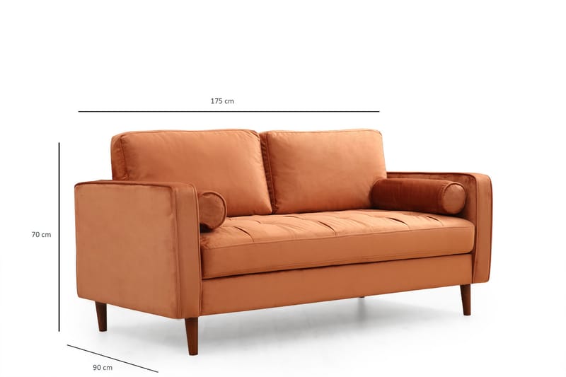 Mirrilnesh Sofa 2-Pers. - Orange - Møbler - Sofaer - 2 personers sofa