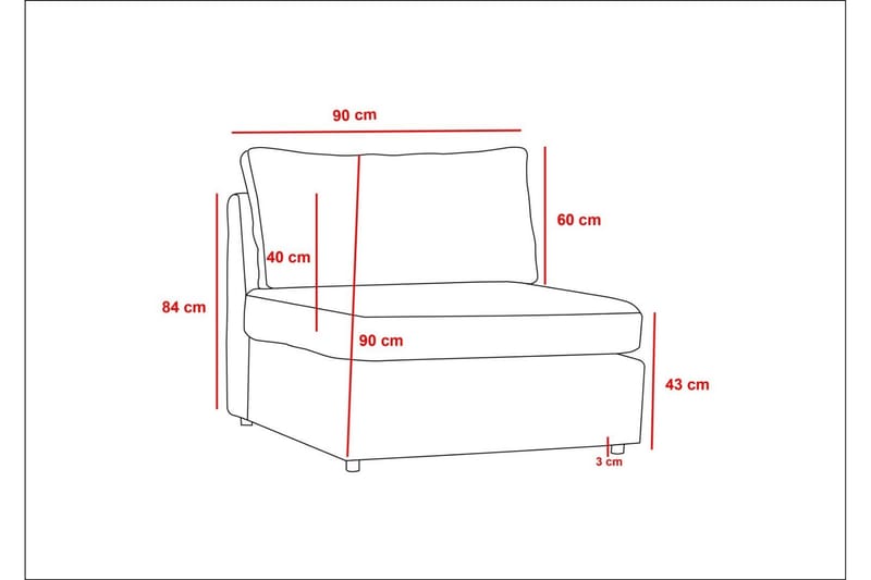 Mottona Sofa - Lysegrå - 2 personers sofa