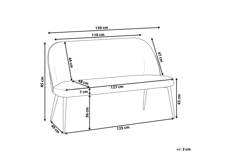 Osbyn 2-Pers. Sofa - Velour/Blå - Møbler - Sofaer - 2 personers sofa