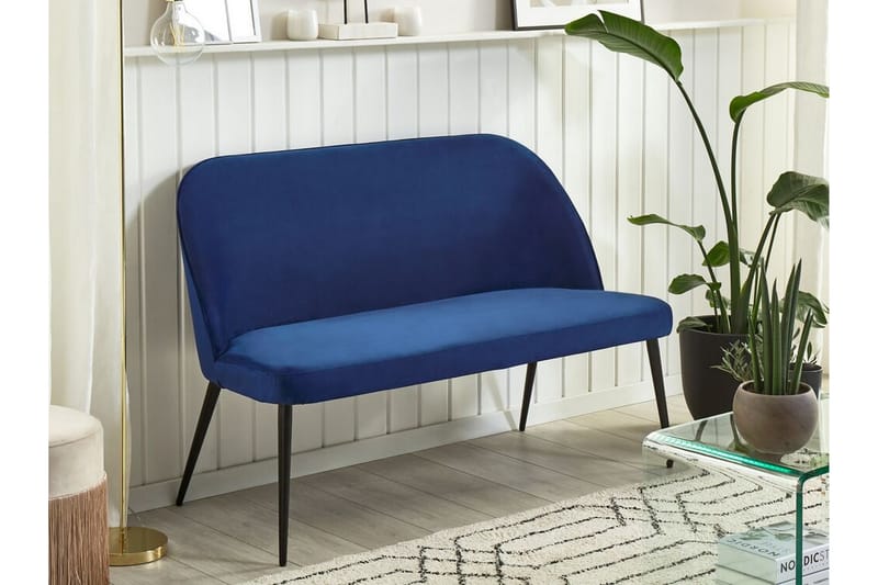 Osbyn 2-Pers. Sofa - Velour/Blå - Møbler - Sofaer - 2 personers sofa