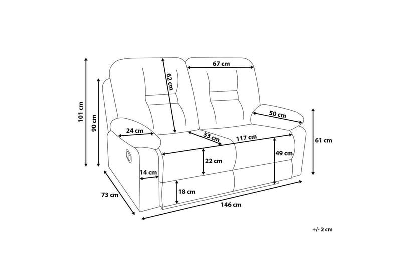 Sofasofa 2 sæder - Beige - Møbler - Sofaer - 2 personers sofa