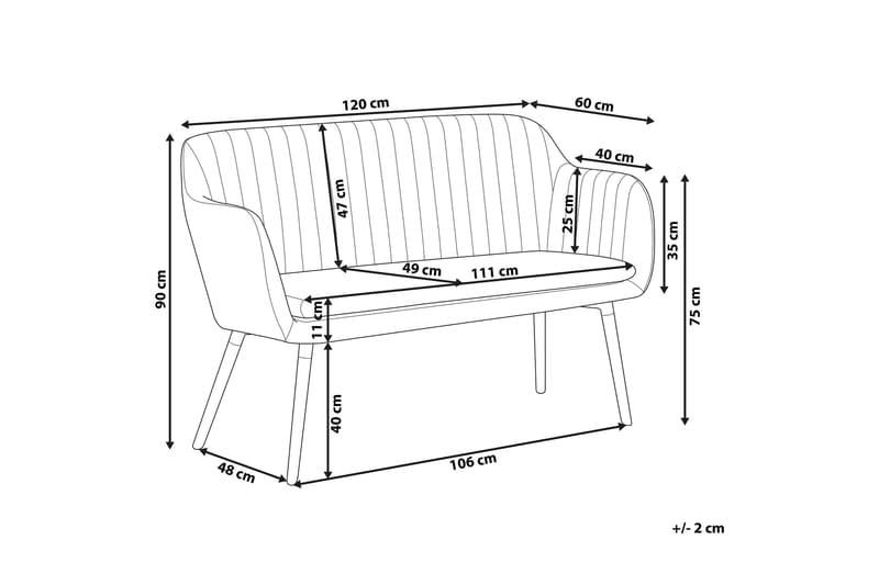 Tabyn 2-Pers. Sofa - Sort - Møbler - Sofaer - 2 personers sofa