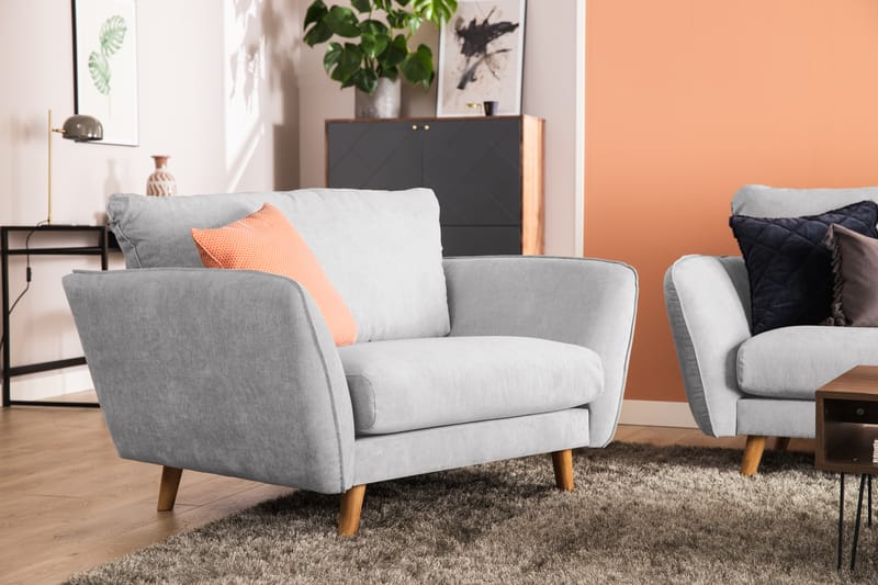 Trend Lyx 2-Pers. Sofa - Lysegrå/Eg - Møbler - Sofaer - 2 personers sofa