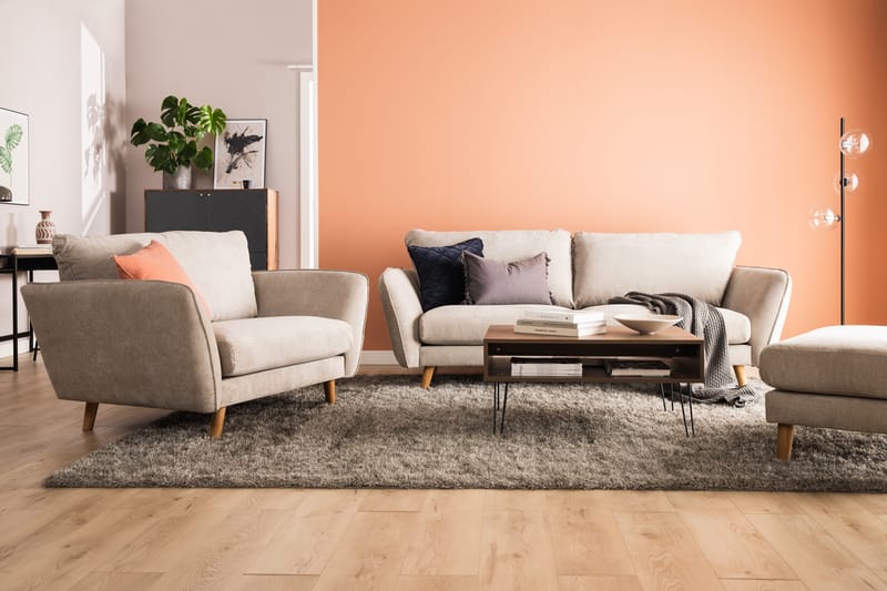 Trend Lyx 2-Pers. Sofa - Beige/Eg - Møbler - Sofaer - 2 personers sofa