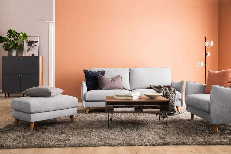 Trend Lyx 2-Pers. Sofa - Lysegrå/Eg - Møbler - Sofaer - 2 personers sofa