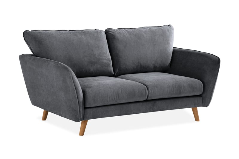 Trend Lyx 2-Pers. Sofa - Mørkegrå/Eg - Møbler - Sofaer - 2 personers sofa