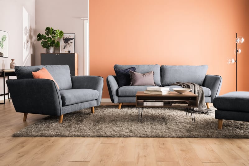 Trend Lyx 2-Pers. Sofa - Mørkegrå/Eg - Møbler - Sofaer - 2 personers sofa