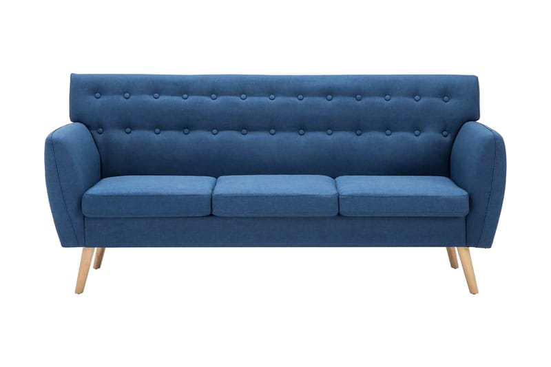 3-Personers Sofa Stofbeklædning 172 X 70 X 82 Cm Blå - Blå - Møbler - Sofaer - 3 personers sofa