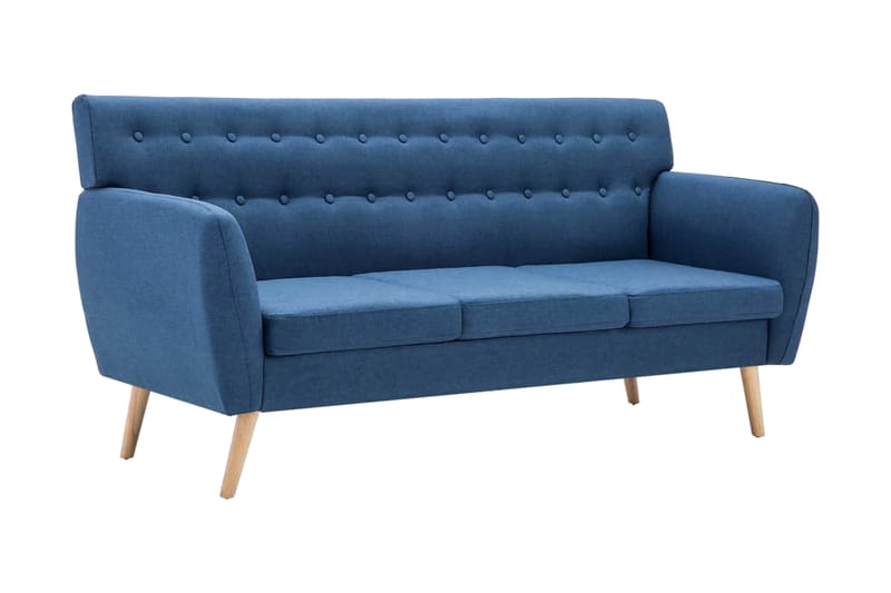 3-Personers Sofa Stofbeklædning 172 X 70 X 82 Cm Blå - Blå - Møbler - Sofaer - 3 personers sofa