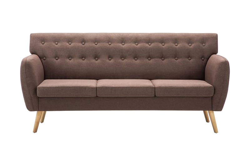 3-Personers Sofa Stofbeklædning 172 X 70 X 82 Cm Brun - Brun - Møbler - Sofaer - 3 personers sofa