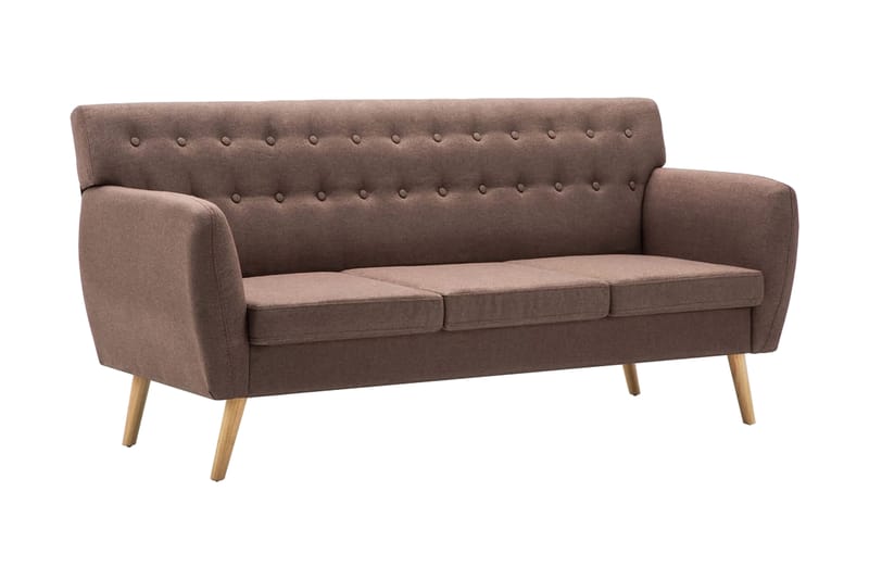 3-Personers Sofa Stofbeklædning 172 X 70 X 82 Cm Brun - Brun - Møbler - Sofaer - 3 personers sofa