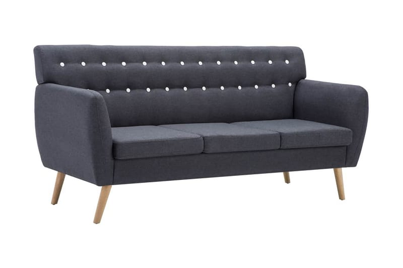 3-Personers Sofa Stofbeklædning 172 X 70 X 82 Cm Mørkegrå - Grå - Møbler - Sofaer - 3 personers sofa