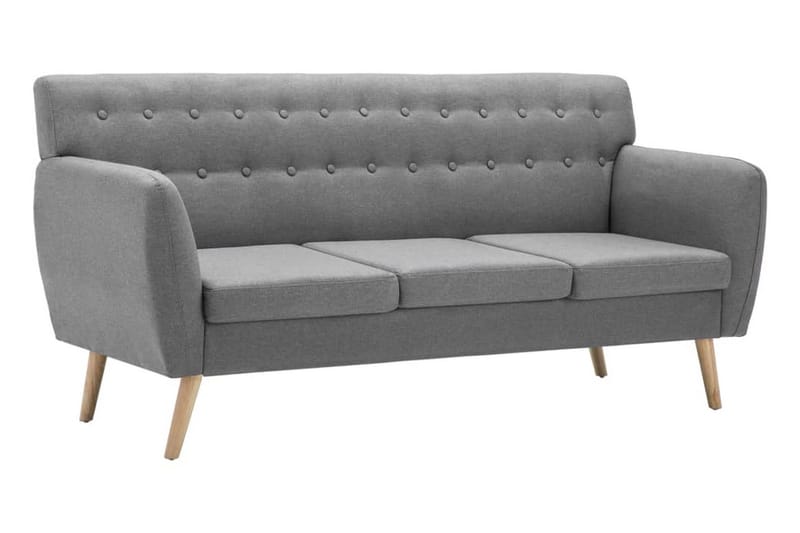 3-Personers Sofa Stofbeklædning 172 X 70 X 82 Cm Lysegrå - Grå - Møbler - Sofaer - 3 personers sofa