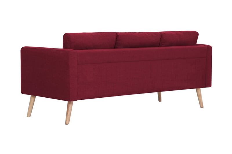 3-Personers Sofa I Stof Rødvinsfarvet - Rød - Møbler - Sofaer - 3 personers sofa