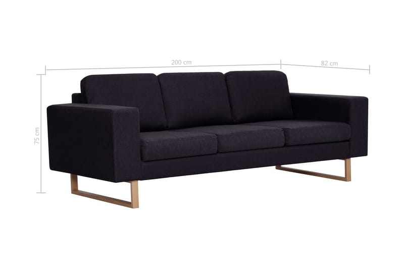 3-Personers Sofa I Stof Sort - Sort - Møbler - Sofaer - 3 personers sofa