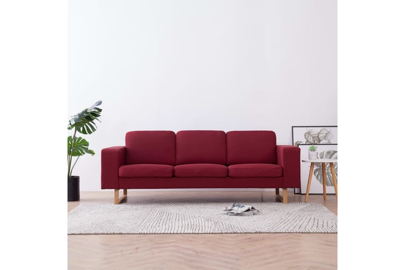 3-Personers Sofa I Stof Rødvinsfarvet - Rød - Møbler - Sofaer - 3 personers sofa