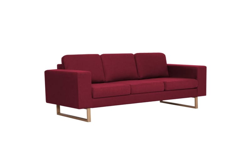 3-Personers Sofa I Stof Rødvinsfarvet - Rød - Møbler - Sofaer - 3 personers sofa