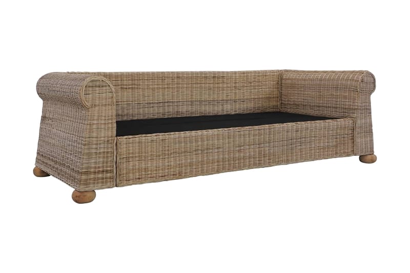 3-Personers Sofa Med Hynder Naturlig Rattan - Brun - Møbler - Sofaer - 3 personers sofa