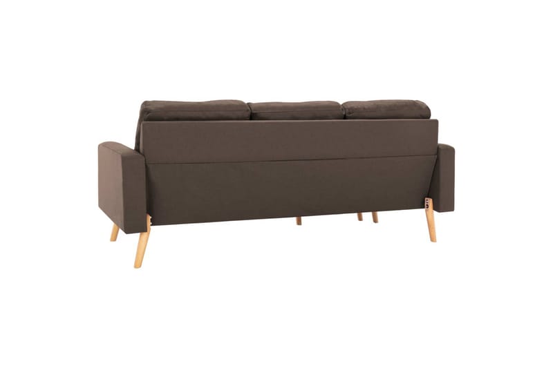 3-Personers Sofa Med Fodskammel Stof Brun - Møbler - Sofaer - 3 personers sofa