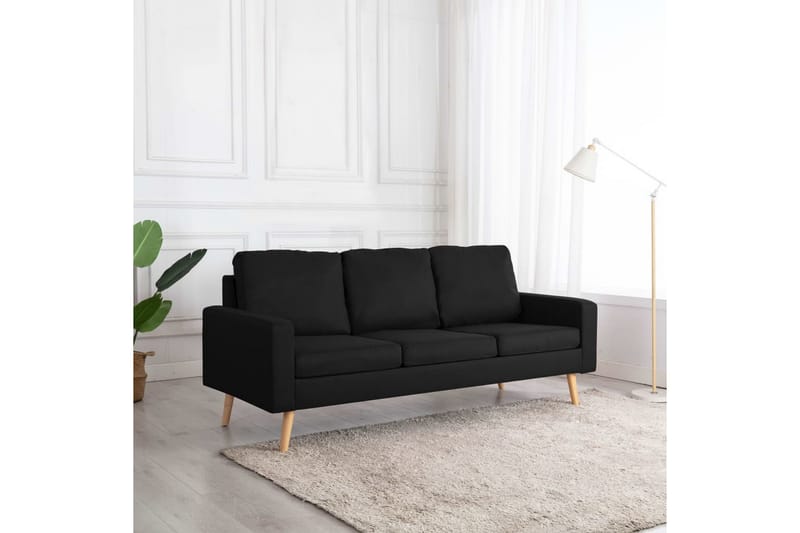 3-Personers Sofa Stof Sort - Møbler - Sofaer - 3 personers sofa