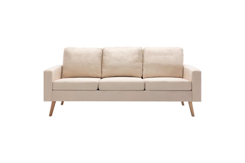 3-Personers Sofa Stof Cremefarvet - Møbler - Sofaer - 3 personers sofa