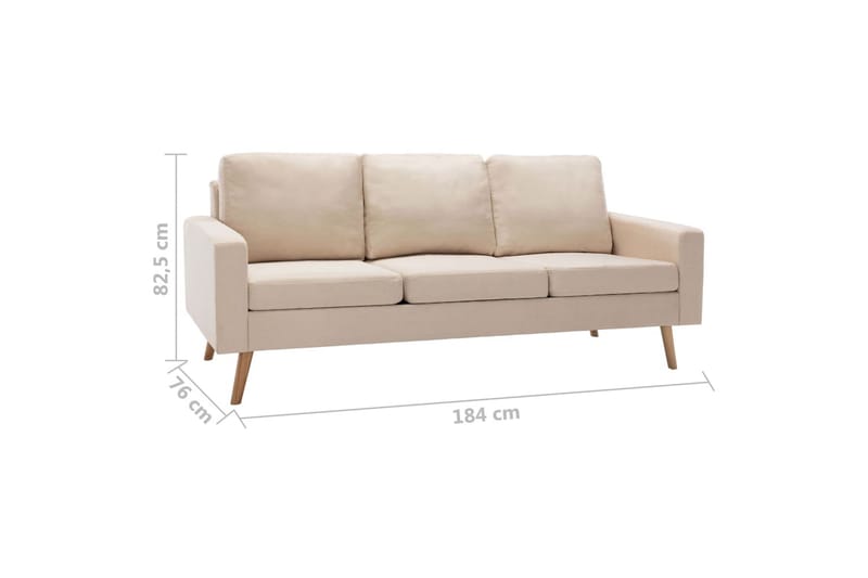 3-Personers Sofa Stof Cremefarvet - Møbler - Sofaer - 3 personers sofa