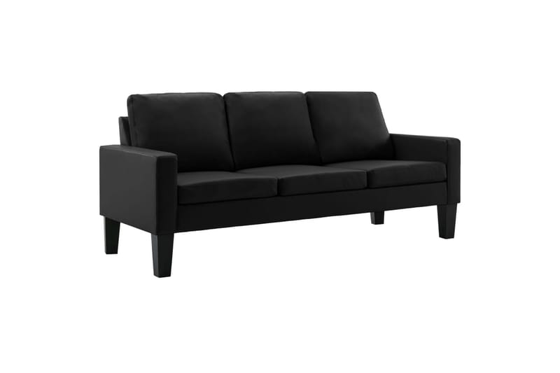 3-Personers Sofa Kunstlæder Sort - Møbler - Sofaer - 3 personers sofa