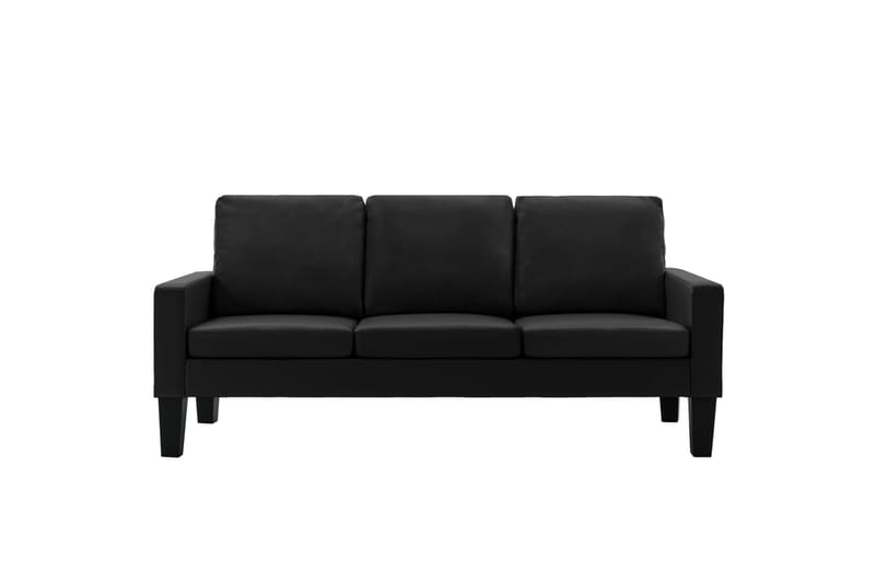 3-Personers Sofa Kunstlæder Sort - Møbler - Sofaer - 3 personers sofa