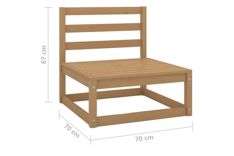 3-personers havesofa med hynder massivt fyrretræ - Brun - Møbler - Sofaer - 3 personers sofa