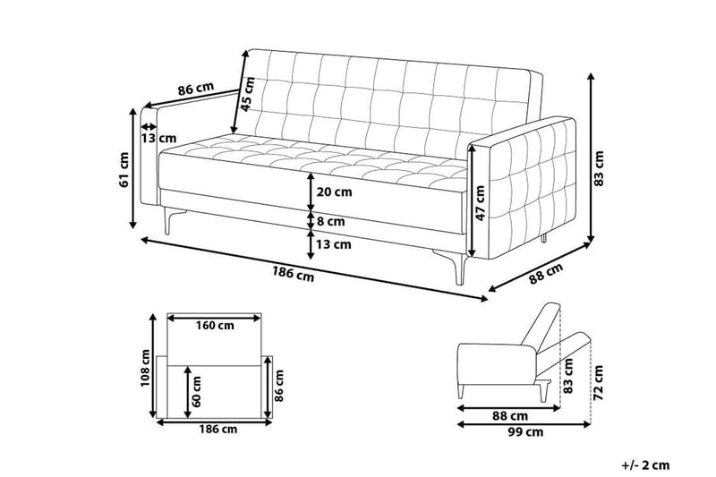 Aberdeen Sofa 2-4 sæder - Lyserød - Møbler - Sofaer - 3 personers sofa