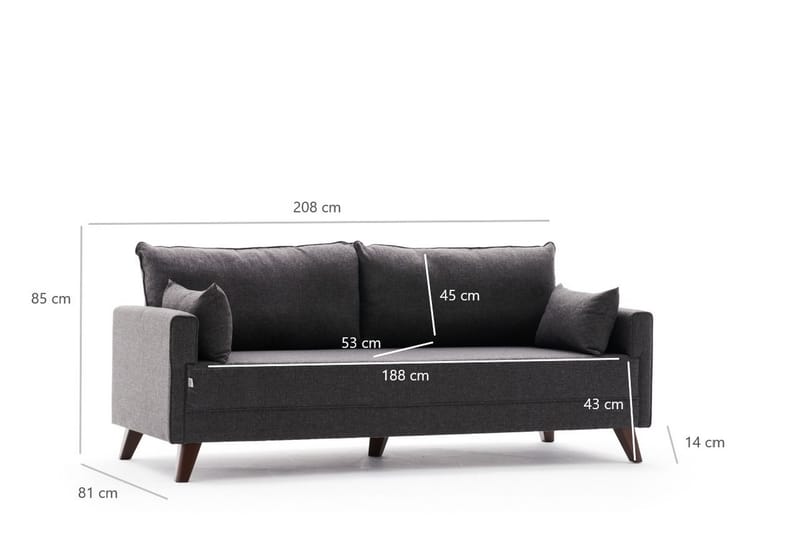 Antigua 3-personers Sofa - Antracit/Natur - Møbler - Sofaer - 3 personers sofa