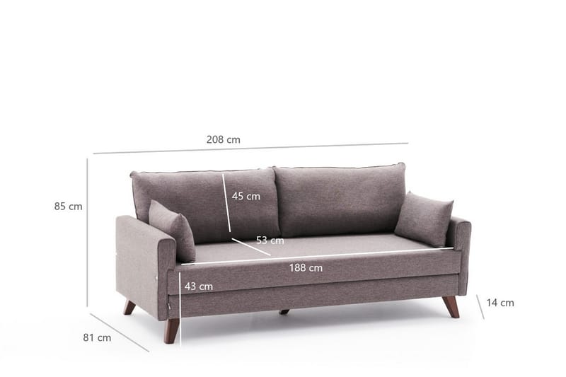 Antigua 3-personers Sofa - Brun - Møbler - Sofaer - 3 personers sofa