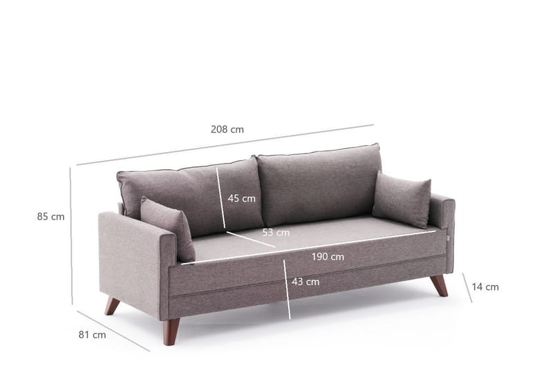 Antigua 3-personers Sofa - Brun/Natur - Møbler - Sofaer - 3 personers sofa