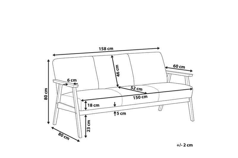 Asnes 3-Pers. Sofa - Grå - Møbler - Sofaer - 3 personers sofa