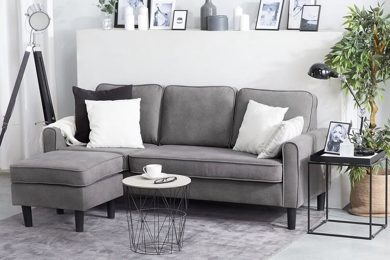 Avesta Sofa 2-4 sæde med fodskammel - Grå - Møbler - Sofaer - 3 personers sofa