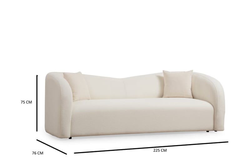 Azoula Sofa 3-personers - Beige - Møbler - Sofaer - 3 personers sofa