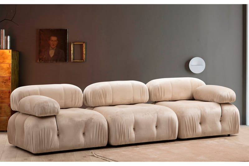 Bengul Boblende Sofa 3-sæders - Beige - Møbler - Sofaer - 3 personers sofa