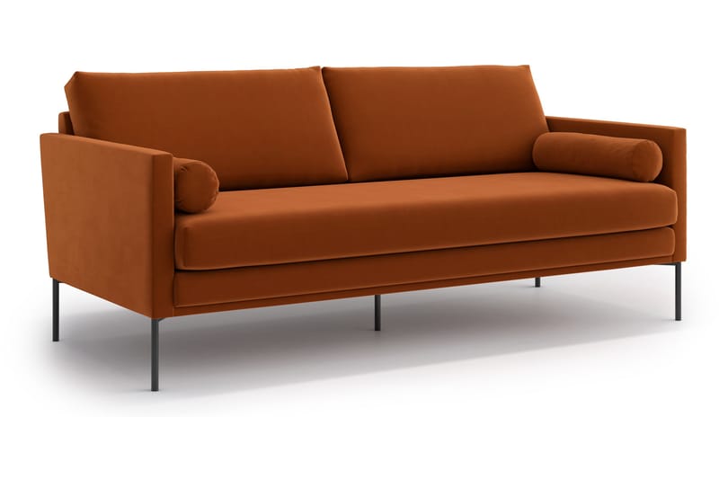 Blues 3-Pers. Sofa - Velour/Orange/Brun - Møbler - Sofaer - 3 personers sofa