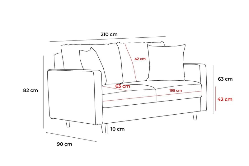 Braneles Sofa 3-personers - Beige - Møbler - Sofaer - 3 personers sofa