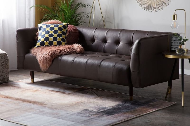 Byske Sofa 3 sæder - Brun - 3 personers sofa