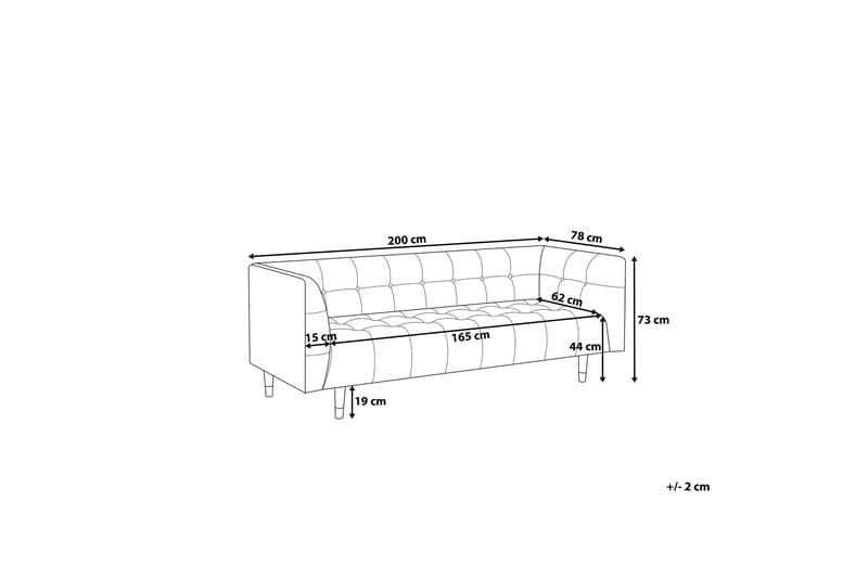 Byske Sofa 3 sæder - Brun - 3 personers sofa