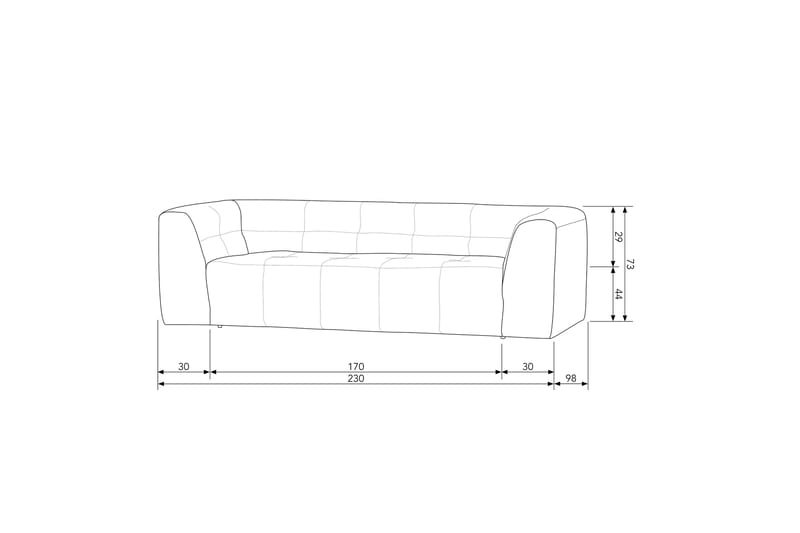 Byxelkroken 3-Pers. Sofa - Sand - Møbler - Sofaer - 3 personers sofa